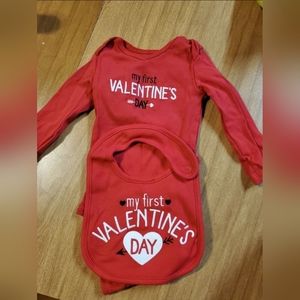 Valentine's day bib and onesie